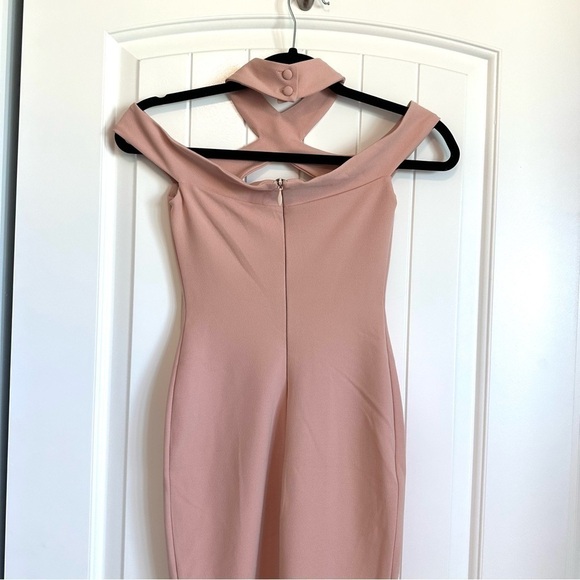 NWT NOOKIE designer blush bodycon form fitting dress - Hollywood midi - Picture 5 of 8